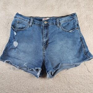 Women's Signature Levi Strauss Heritage High-Rise Denim Shorts Distressed Size 8